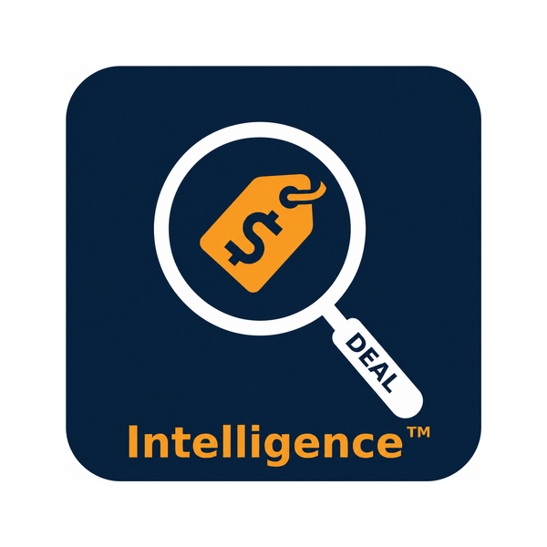 Deal Intelligence™ logo — magnifying glass over a price tag with the word DEAL on the handle